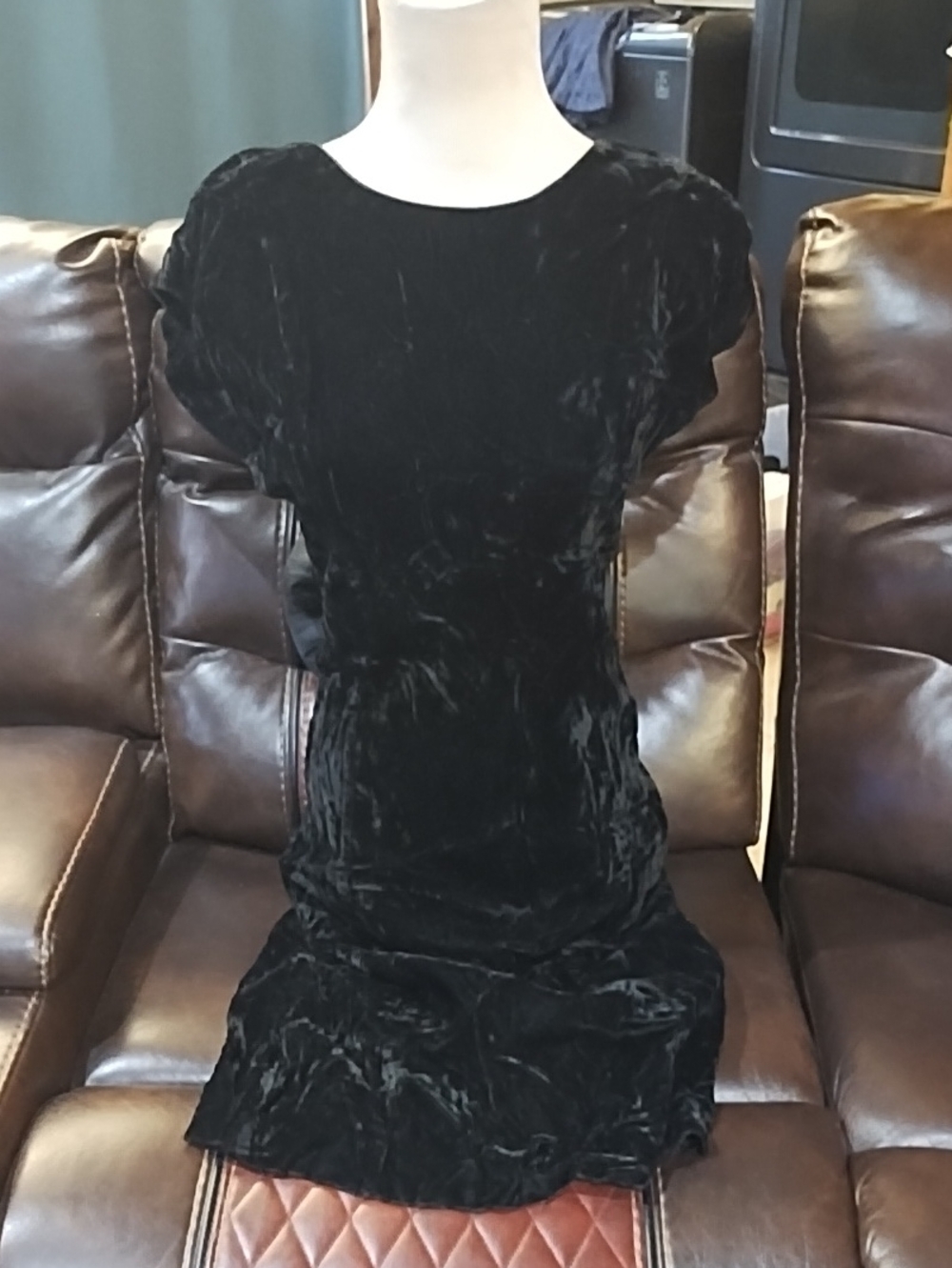 Kwai Lan Louis Black Crush Velvet Dress